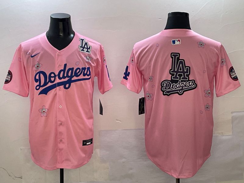 Men Los Angeles Dodgers Blank Pink Sakura Edition 2025 Nike MLB Jersey style 23